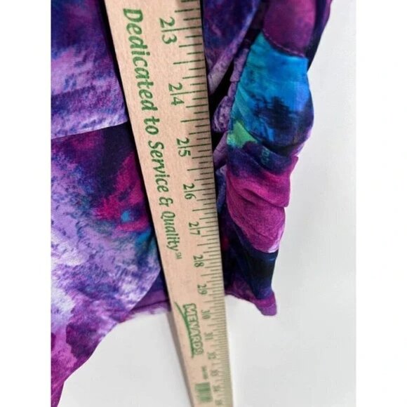 Guess Los Angeles Purple/Blue Abstract Ruched Strapless Cocktail Party Dress 8 - Picture 6 of 10